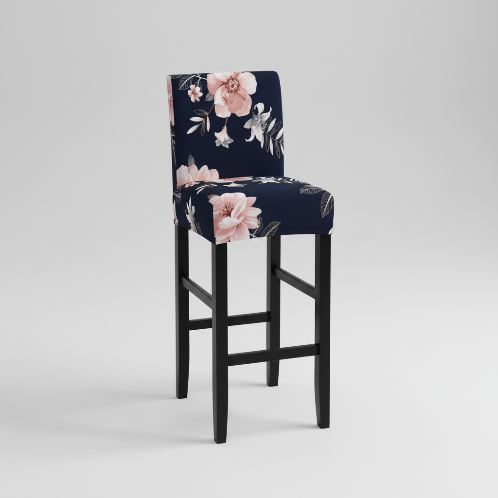 Housse De Tabouret De Bar Extensible Avec Dossier - Protection Chaise Haute Cuisine 22 Pouces