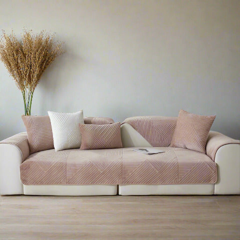 Housse de fauteuil et canapé matelassée – coloris rose bonbon – protection optimale pour votre fauteuil 