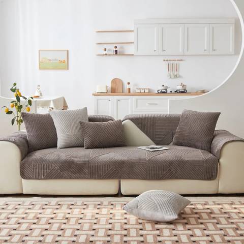 Housse de canapé antidérapante ultra-douce – coloris gris foncé – raffinement et élégance