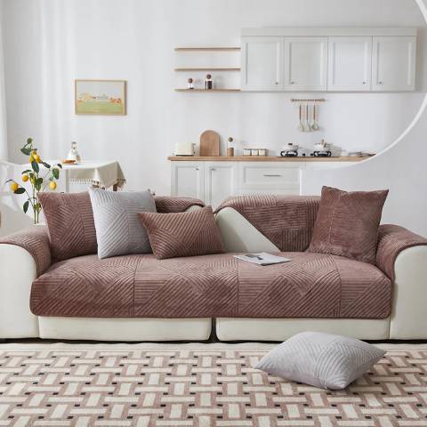Housse fauteuil matelassée antidérapante – coloris marron – design élégant et protection durable
