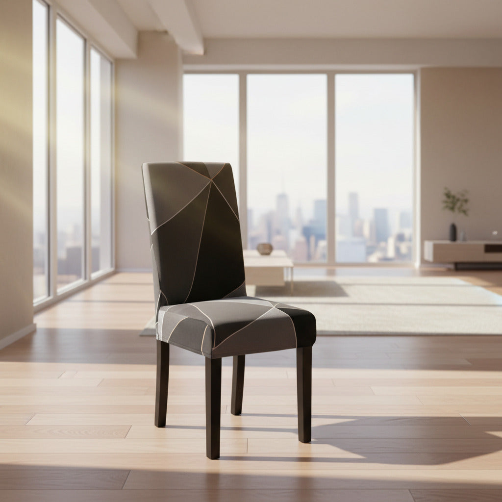 Housse de chaise grande dossier – tissu épais, doux et extensible