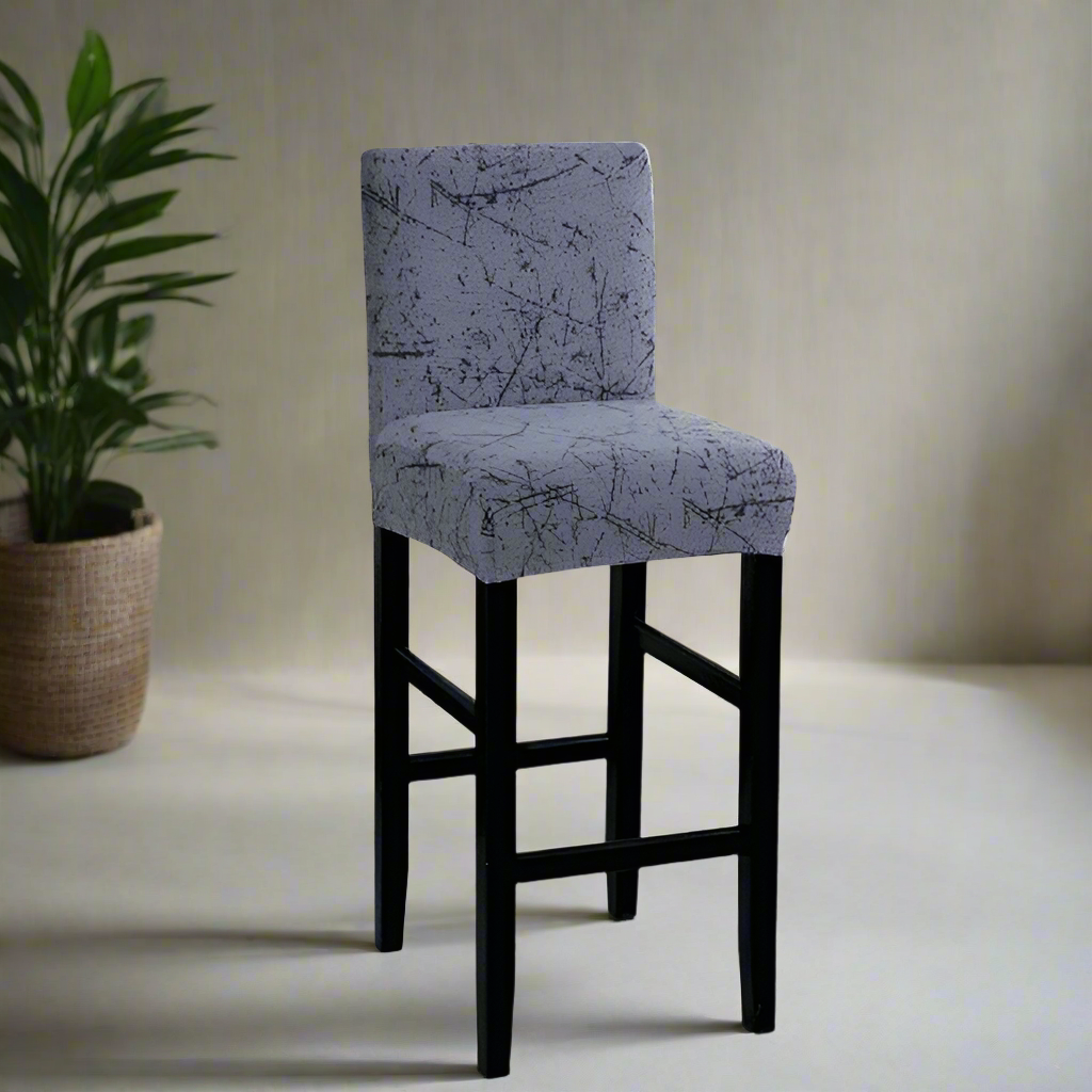 Housse de Tabouret Bar en tissu extensible — coloris gris - Housse élastique et durable