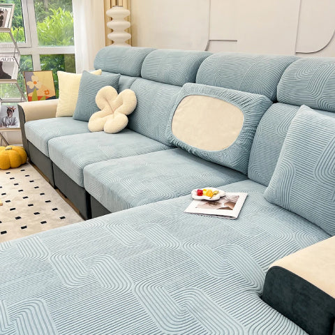 Housse coussin d'assise pour canapé - bleu ciel