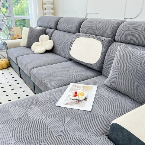 Housse coussin d'assise pour canapé - gris foncé