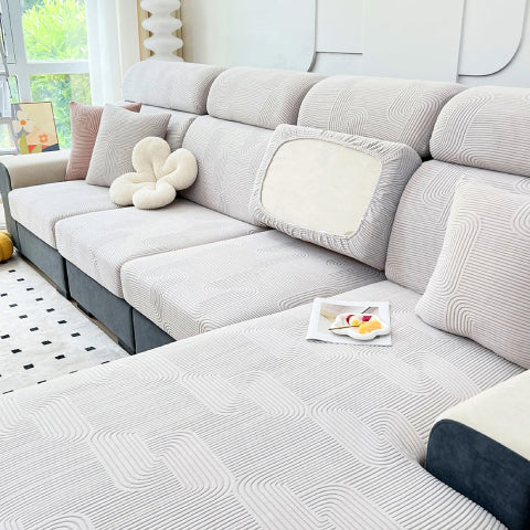Housse coussin d'assise pour canapé - gris