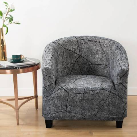 Housse de Fauteuil Club Extensible - Design Moderne Gris