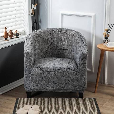 Housse de Fauteuil Club Extensible - Design Moderne Gris