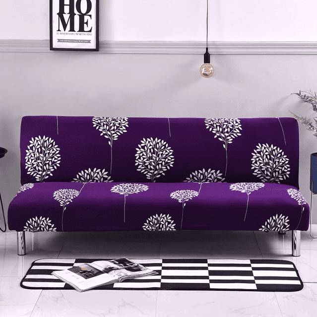 Housse de clic-clac violette à motif fleuris extensible, universelle & moderne