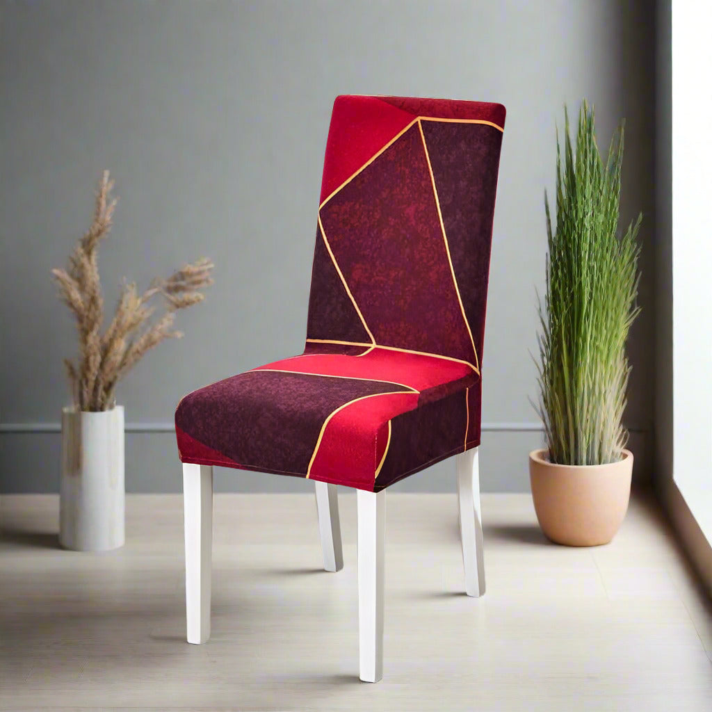 Housse de chaise extensible rouge bordeaux - Housse pour chaise de salle à manger