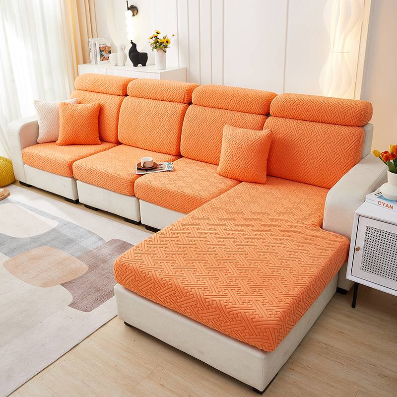 Housse de coussin d'assise pour canapé - Housse assise canapé motif jacquard
