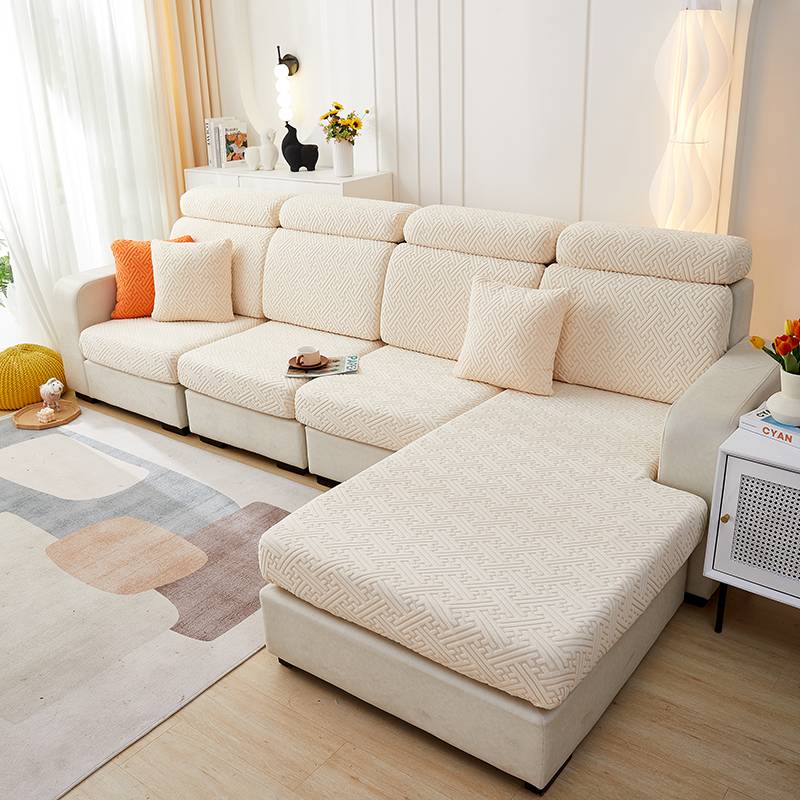 Housse de coussin d'assise pour canapé - Housse assise canapé motif jacquard