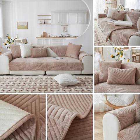 Housse pour fauteuil et canapé matelassé – coloris rose bonbon – protection optimale pour votre fauteuil 