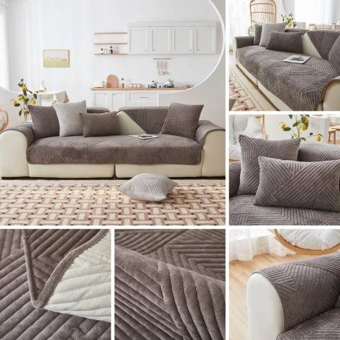 optez pour notre Housse de Fauteuil Matelassée gris foncé