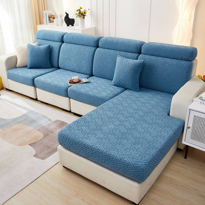 Housse de coussin d'assise pour canapé - Housse assise canapé motif jacquard