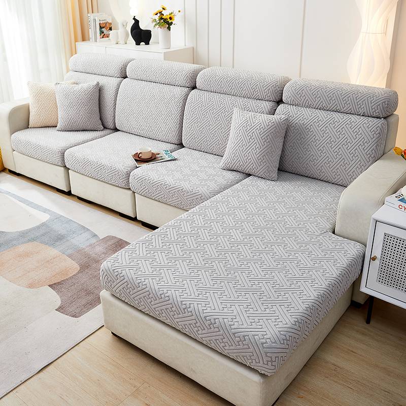 Housse de coussin d'assise pour canapé - Housse assise canapé motif jacquard