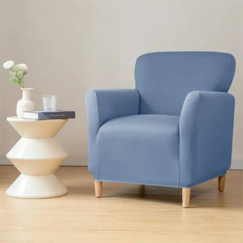 Housse de fauteuil cabriolet en jacquard - bleu ciel