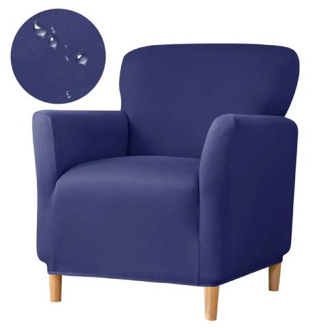 Housse de fauteuil extensible en jacquard - bleu marine
