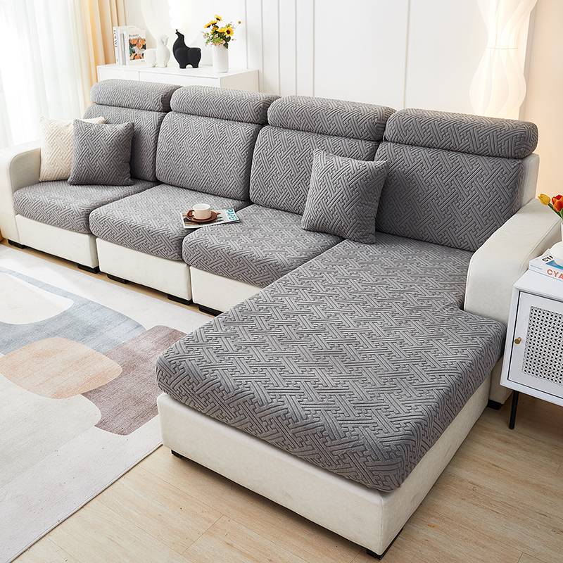 Housse de coussin d'assise pour canapé - Housse assise canapé motif jacquard