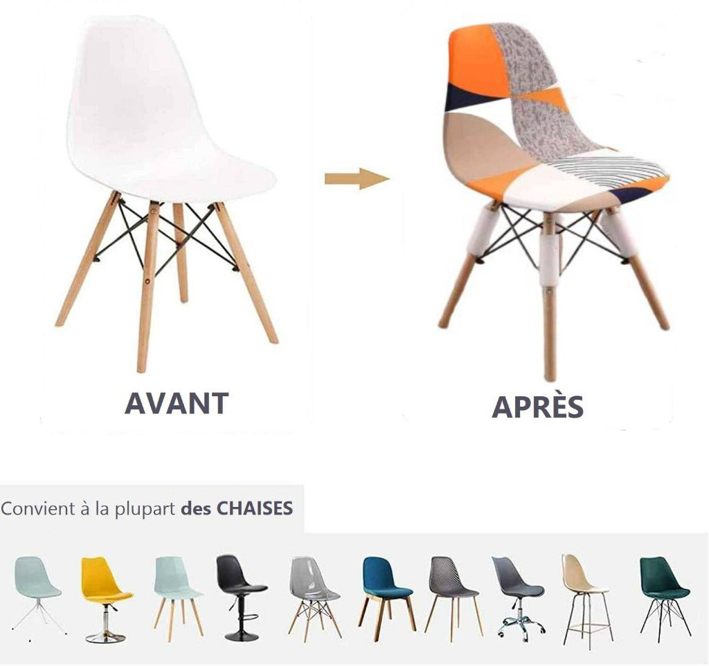 Housse de chaise scandinave lavable – installation facile