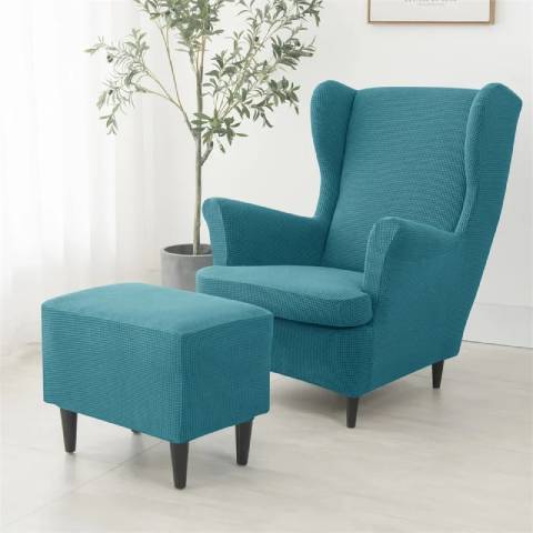 Housse de fauteuil oreiller extensible - bleu canard - Protection et style nordique
