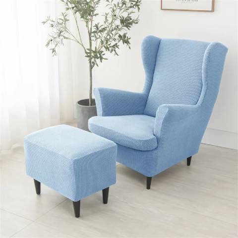 Housse de fauteuil oreiller extensible - bleu ciel - Protection et style nordique