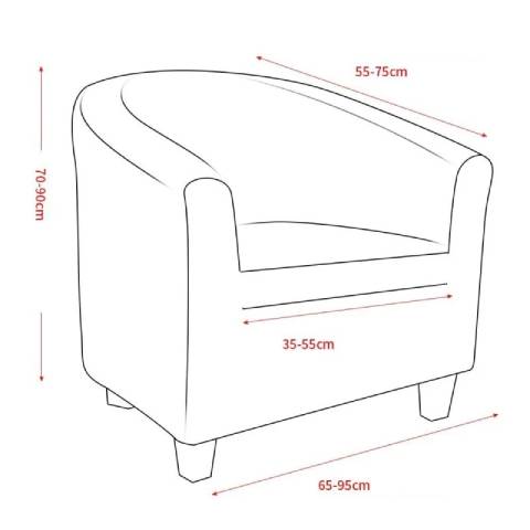 Housse de Fauteuil Club Extensible - Design Noir Élégant avec lignes Dorées