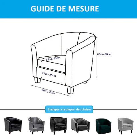 Housse pour fauteuil cabriolet extensible en cuir - bleu