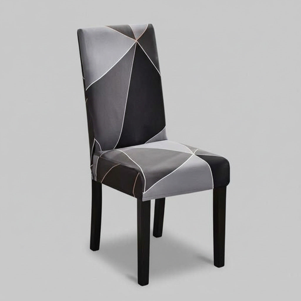 Housse chaise extensible avec tissu épais - Motif géométrique moderne