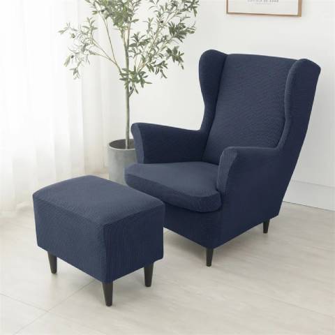 Housse de fauteuil oreiller extensible - bleu marine - Protection et style nordique