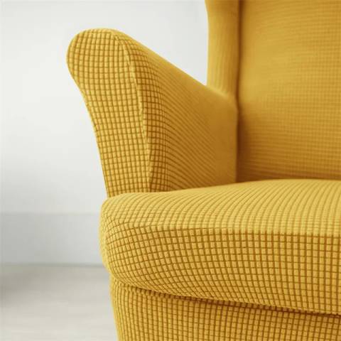 Housse de fauteuil oreiller extensible - Jaune moutard - Protection et style nordique