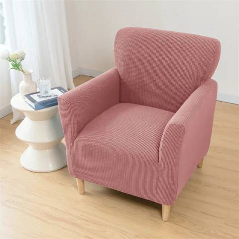 Housse de fauteuil crapaud extensible – coloris rose bonbon – confort et style