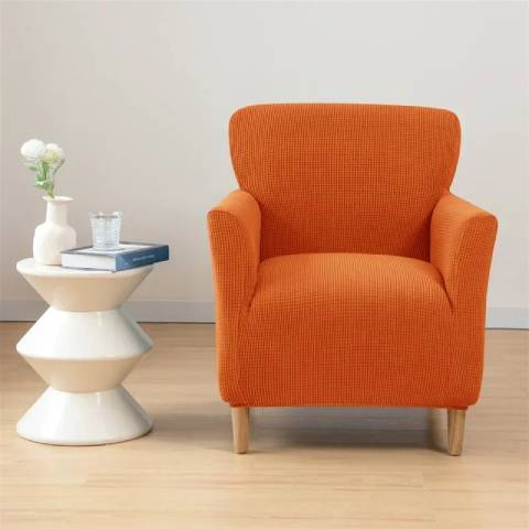 Housse de fauteuil crapaud extensible – coloris orange - Protection élégante