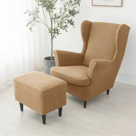 Housse de fauteuil à oreilles extensible - Crème - Protection et style nordique
