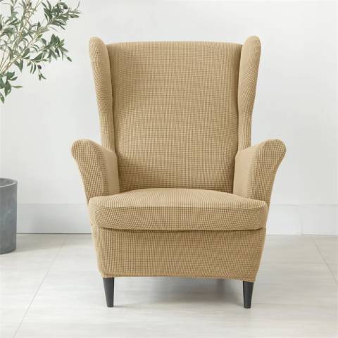 Housse de fauteuil oreiller extensible - Beige - Protection et style nordique