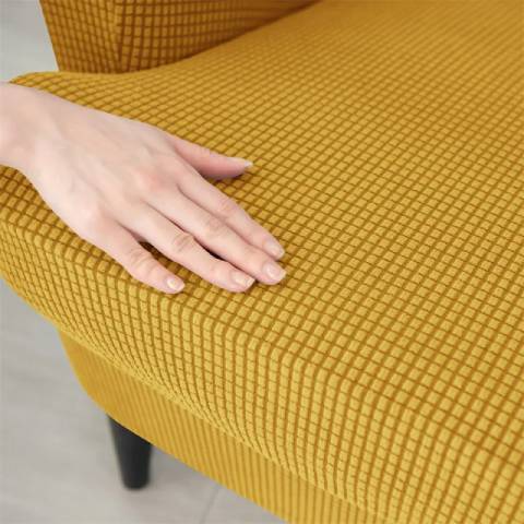 Housse de fauteuil oreiller extensible - Jaune moutard - Protection et style nordique