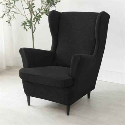 Housse de fauteuil oreiller extensible - noire - Protection et style nordique