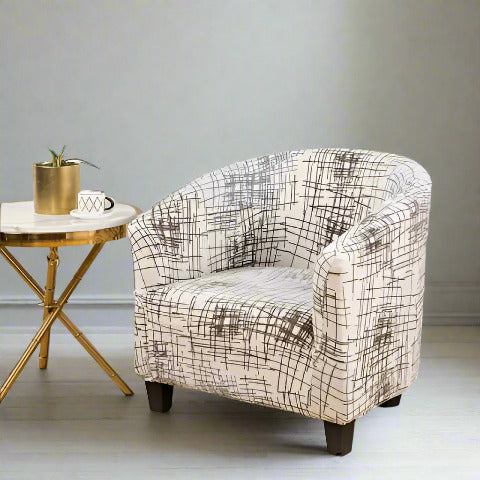 Housse pour fauteuil club extensible – coloris blanc cassé – modularité et adaptabilité