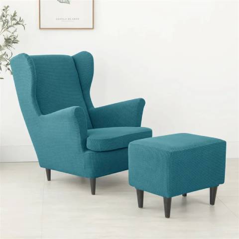 Housse de fauteuil oreiller extensible - bleu canard - Protection et style nordique
