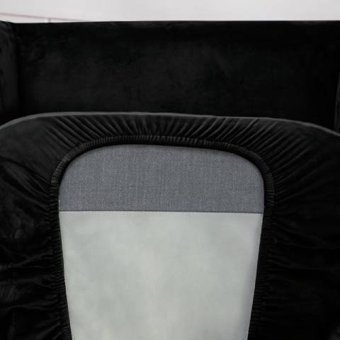 Housse de fauteuil à oreilles velours - Noire - Élégance et Protection
