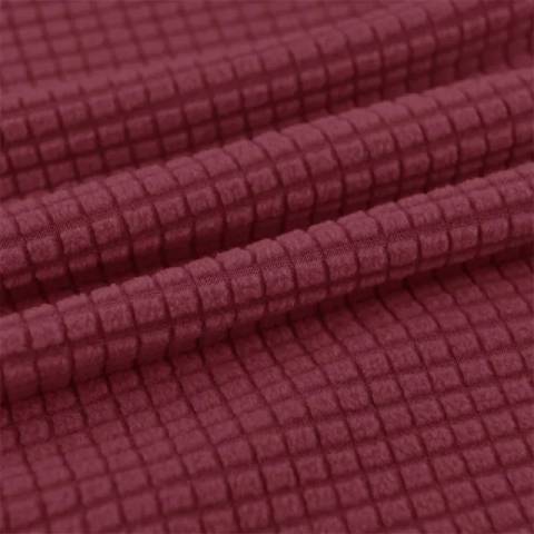 Housse pour fauteuil crapaud extensible en tissu jacquard – coloris rouge bordeaux – rénovez votre déco à petit prix