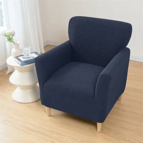 Housse de Fauteuil Crapaud Bleu Marine - Sobriété et Protection