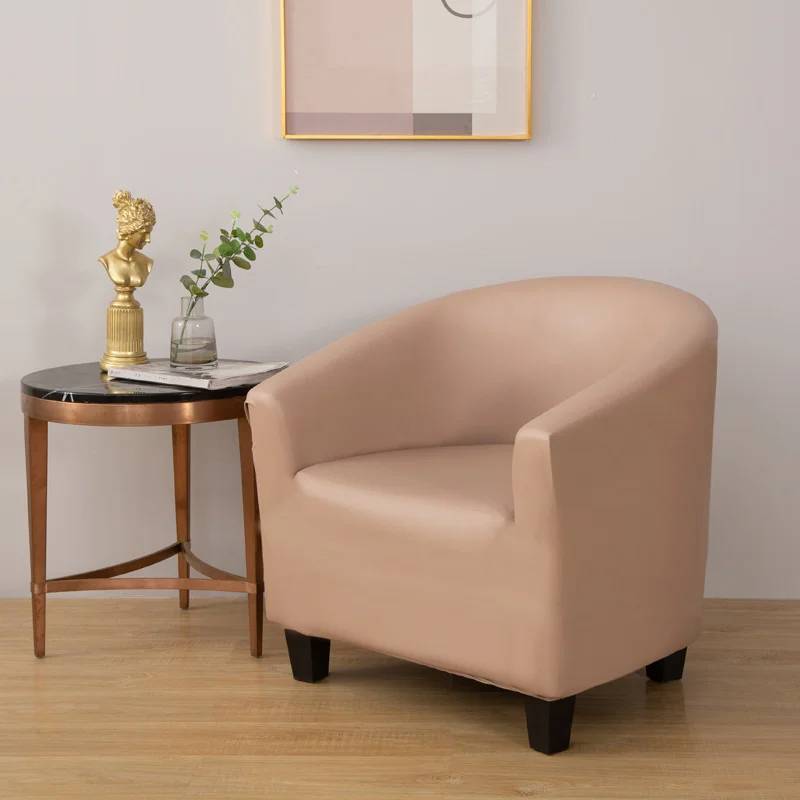 Housse pour fauteuil cabriolet extensible en cuir - beige