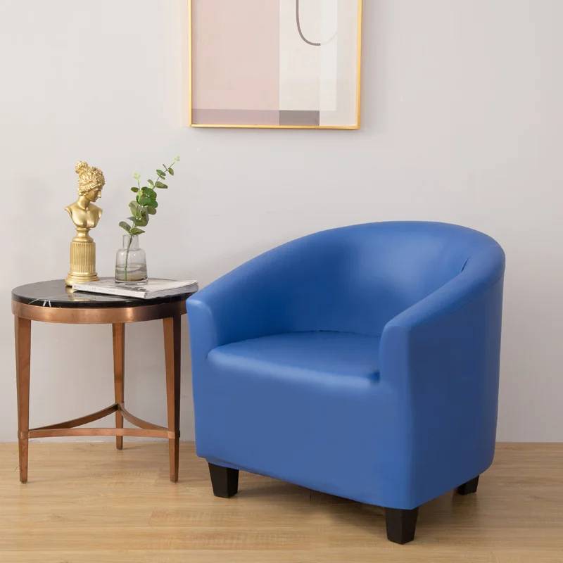 Housse pour fauteuil cabriolet extensible en cuir - bleu