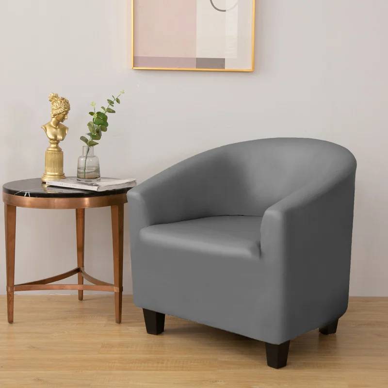 Housse pour fauteuil cabriolet extensible en cuir - gris
