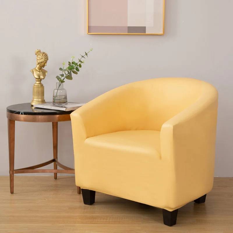 Housse pour fauteuil cabriolet extensible en cuir - jaune