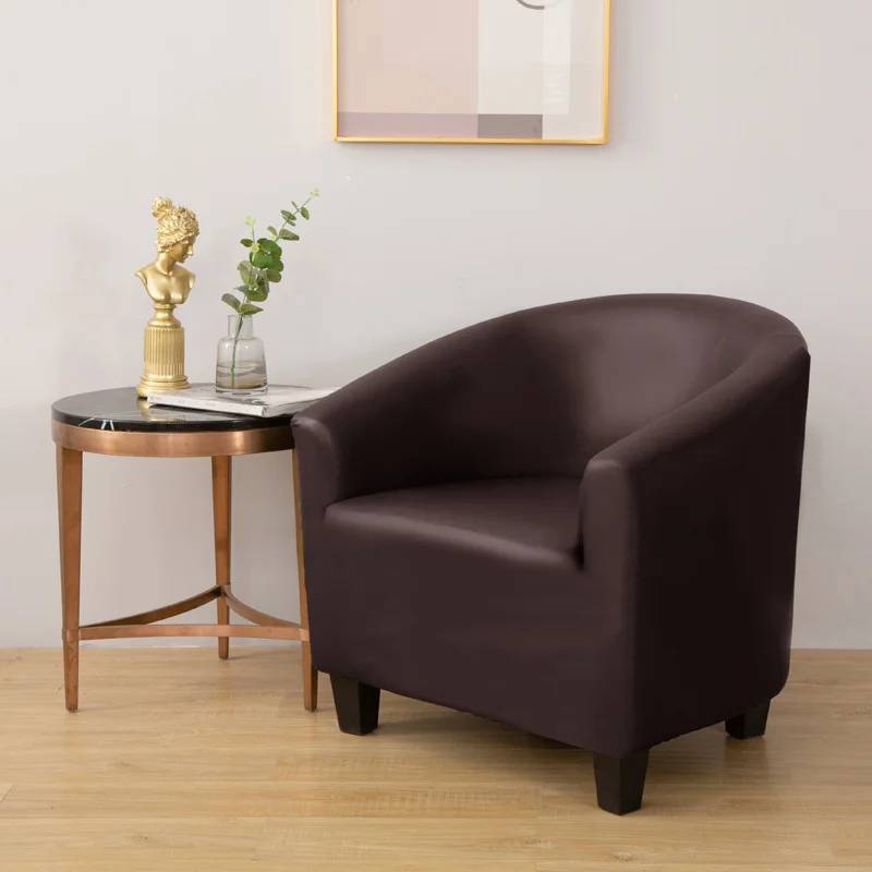 Housse pour fauteuil cabriolet extensible en cuir - marron