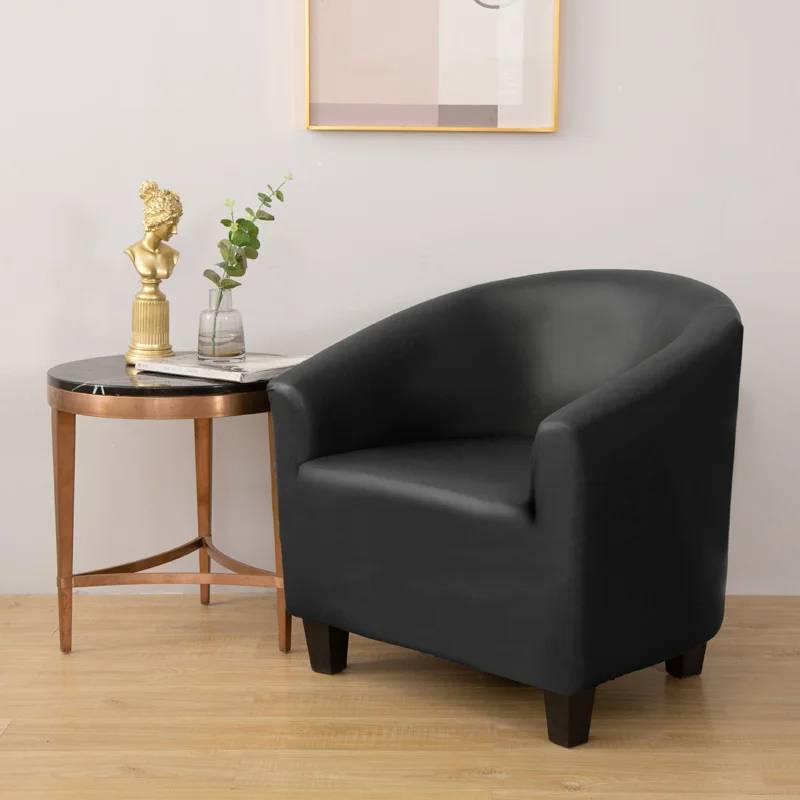 Housse pour fauteuil cabriolet extensible en cuir - noir