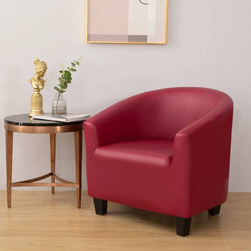 Housse pour fauteuil cabriolet extensible en cuir - rouge
