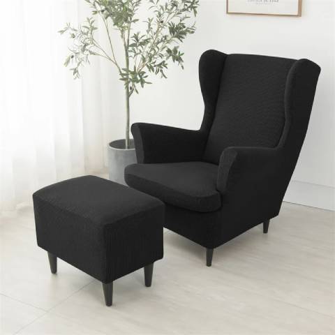Housse de fauteuil oreiller extensible - noire - Protection et style nordique
