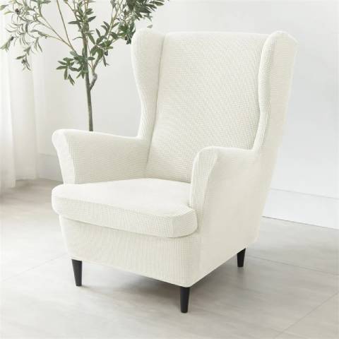 Housse de fauteuil oreiller extensible - blanc - Protection et style nordique